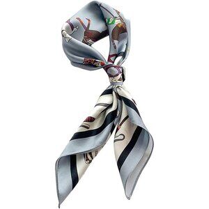 Pure Mulberry Blue Gray Silk Square Scarf Women Soft Head Neck Scarf Gift Packed